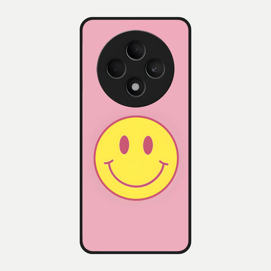  Happy Pink Mood Glass Case For Oppo F27 5G back cover – full design glossy printed glass finish