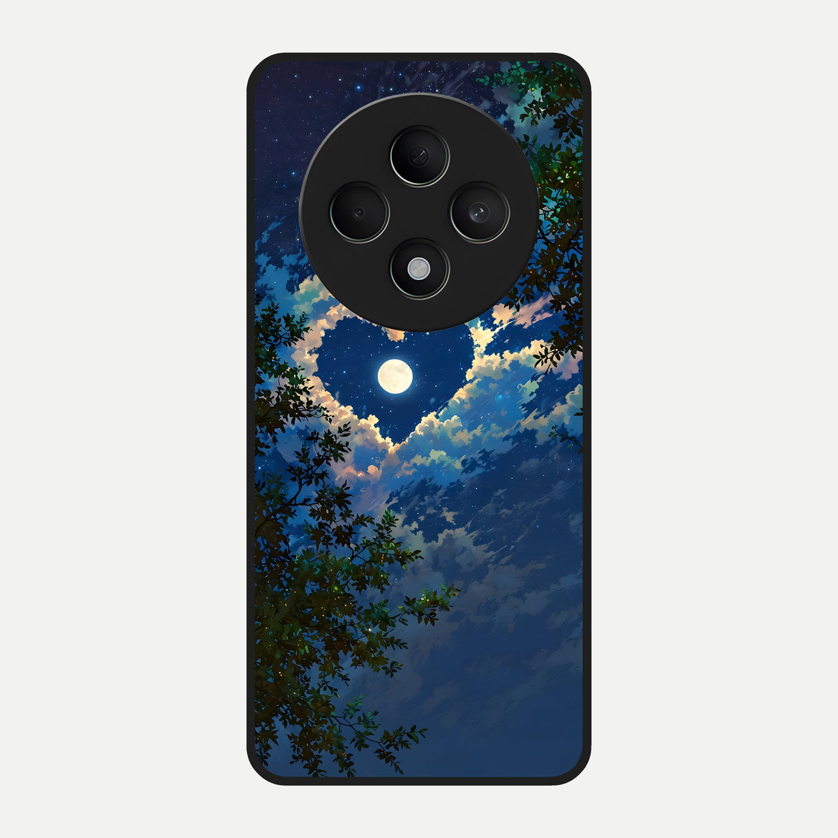  Heart With Moon Sky Glass Case For Oppo F27 5G back cover – full design glossy printed glass finish