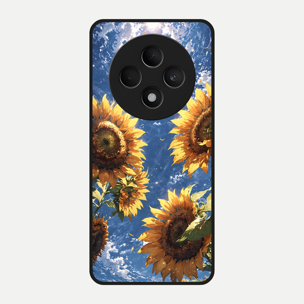  Heavenly Sunflower Rise Glass Case For Oppo F27 5G back cover – full design glossy printed glass finish