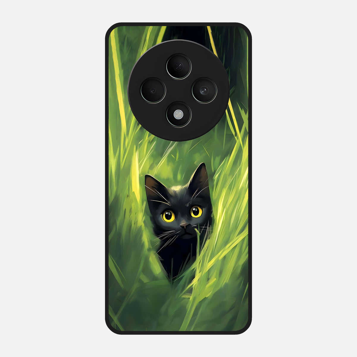  Hidden Cat Whisper Glass Case For Oppo F27 5G back cover – full design glossy printed glass finish