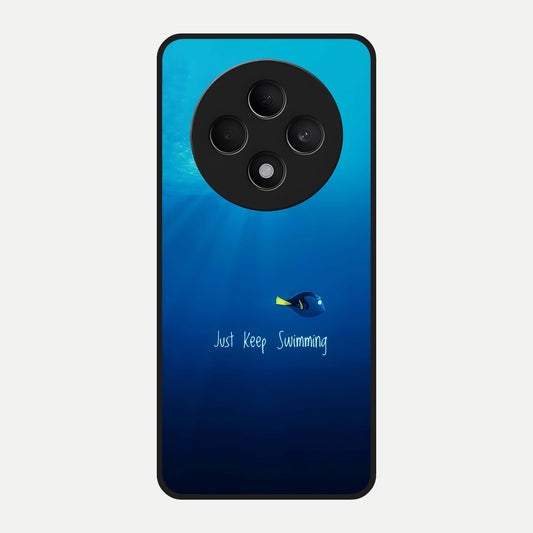  Just Keep Swimming Glass Case For Oppo F27 5G back cover – full design glossy printed glass finish