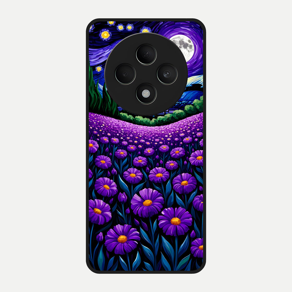  Lavender Moon Field Glass Case For Oppo F27 5G back cover – full design glossy printed glass finish