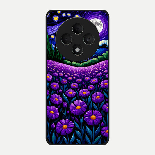  Lavender Moon Field Glass Case For Oppo F27 5G back cover – full design glossy printed glass finish