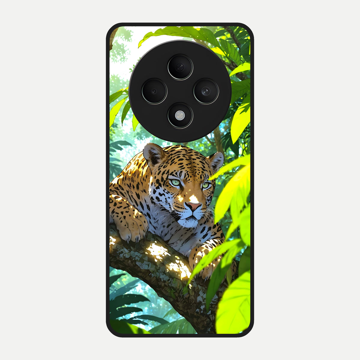  Leopard in Jungle Glass Case For Oppo F27 5G back cover – full design glossy printed glass finish