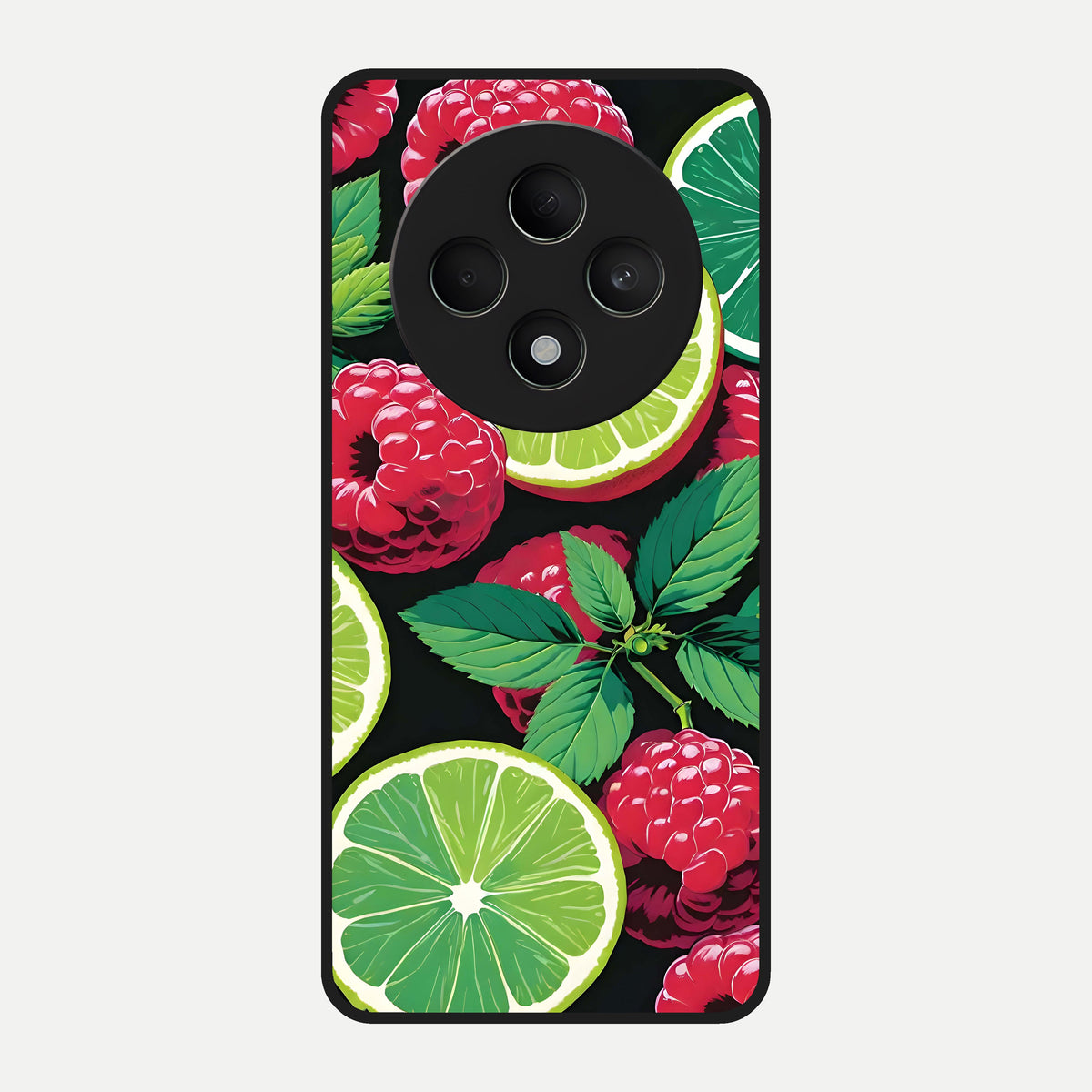  Lime and Raspberry Pattern Glass Case For Oppo F27 5G back cover – full design glossy printed glass finish