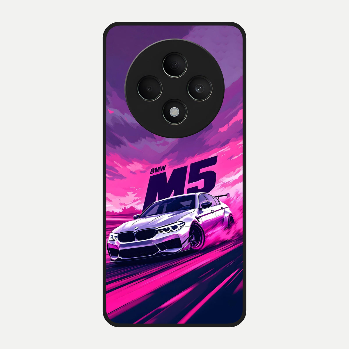  MS Neon Car Glass Case For Oppo F27 5G back cover – full design glossy printed glass finish