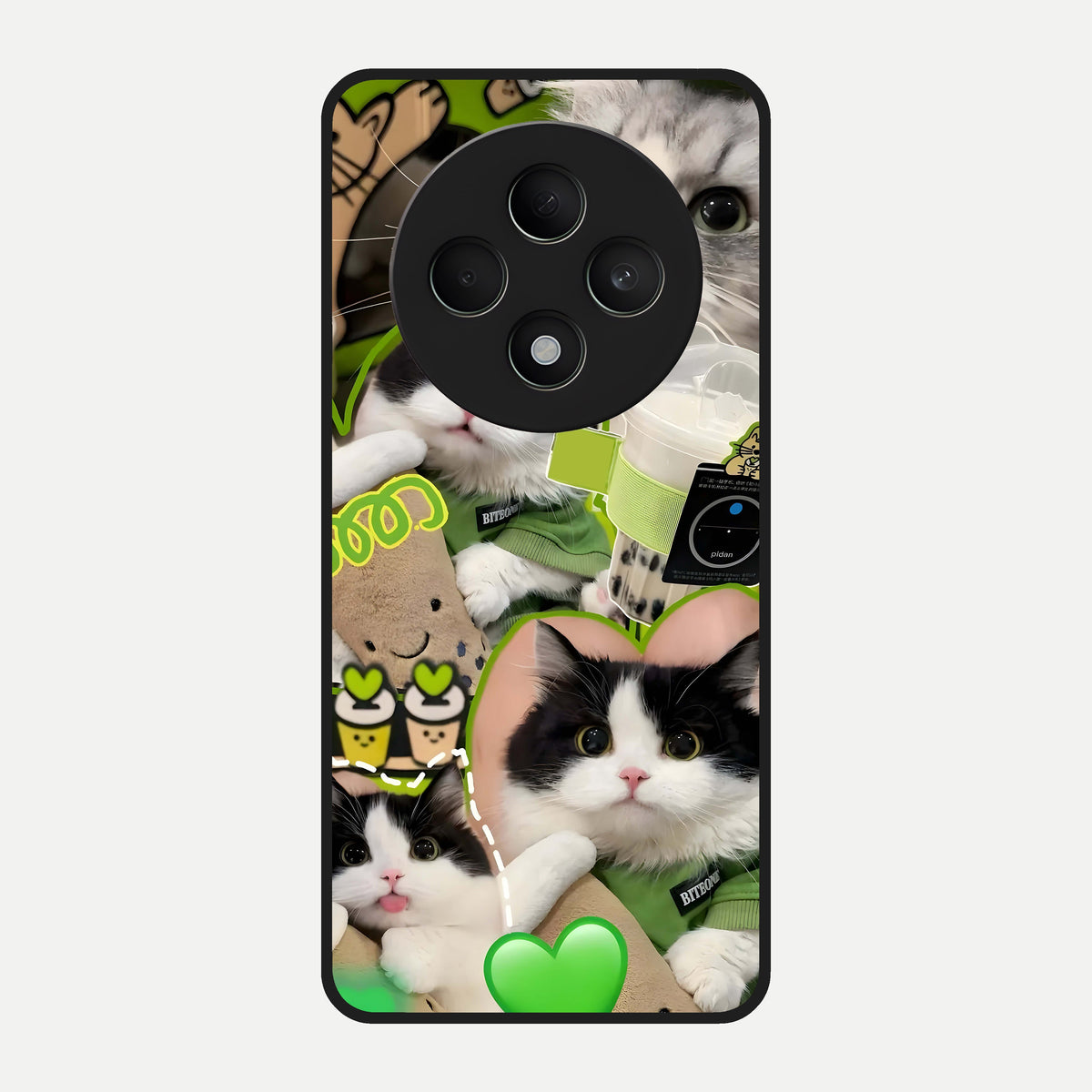  Matcha Cats Mood Glass Case For Oppo F27 5G back cover – full design glossy printed glass finish