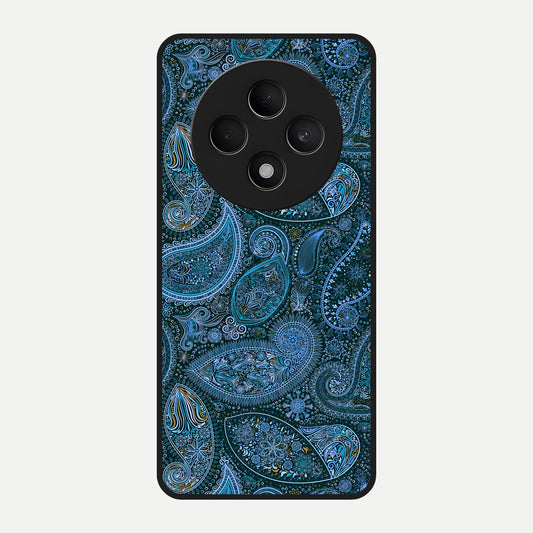  Midnight Paisley Glow Glass Case For Oppo F27 5G back cover – full design glossy printed glass finish