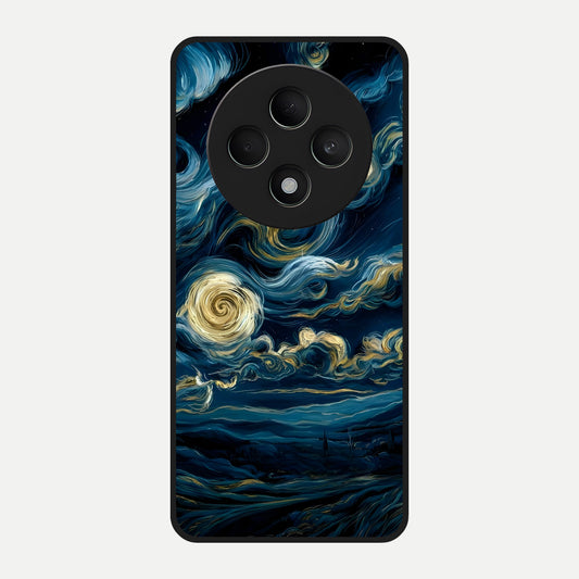  Midnight Sky Whirl Glass Case For Oppo F27 5G back cover – full design glossy printed glass finish