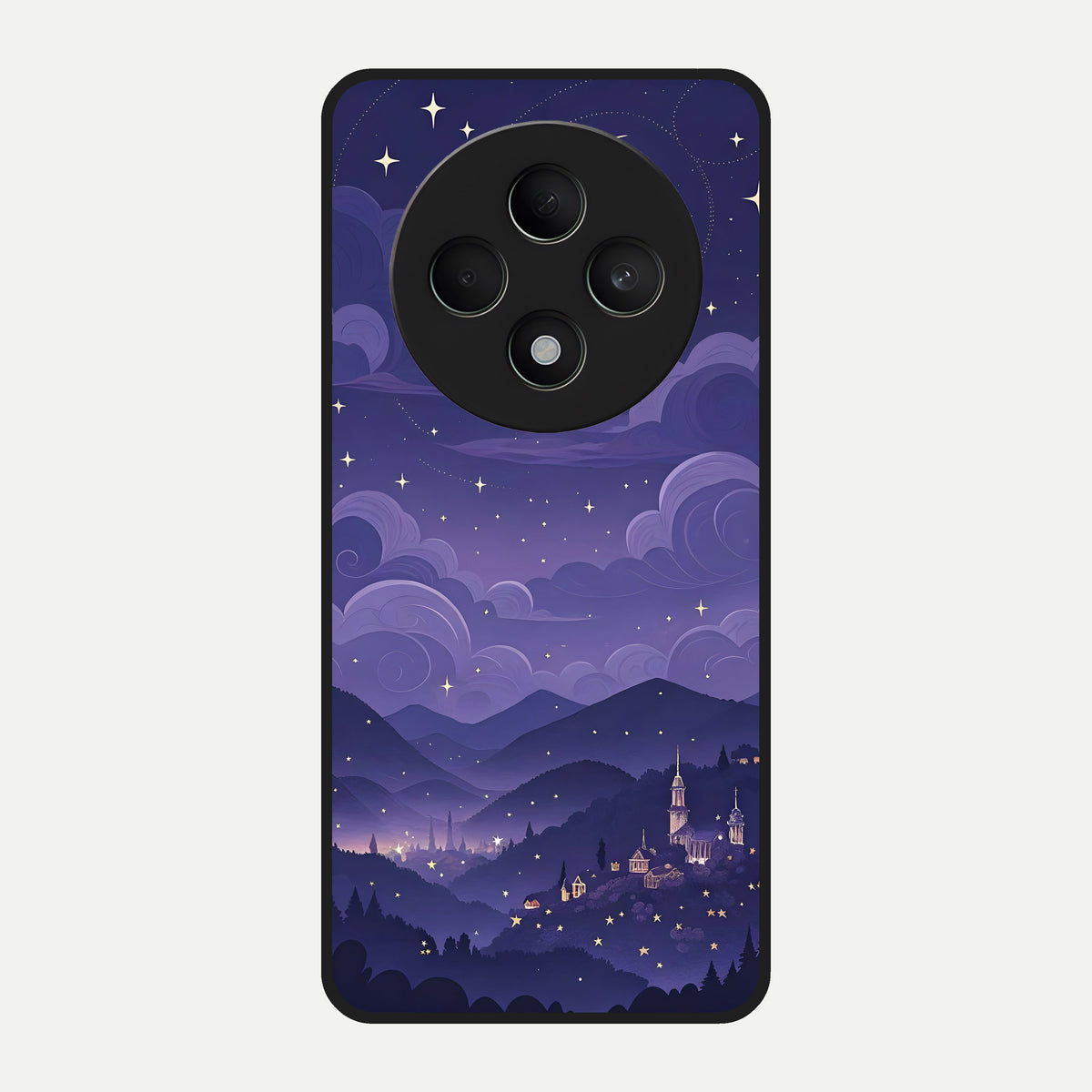  Minimal Night View Glass Case For Oppo F27 5G back cover – full design glossy printed glass finish