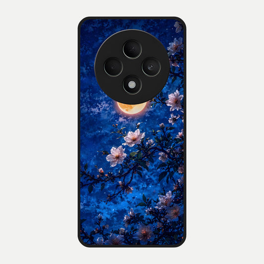  Moonlit Blossoms Night Glass Case For Oppo F27 5G back cover – full design glossy printed glass finish