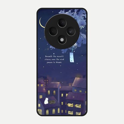  Moonlit Cat Silence Glass Case For Oppo F27 5G back cover – full design glossy printed glass finish