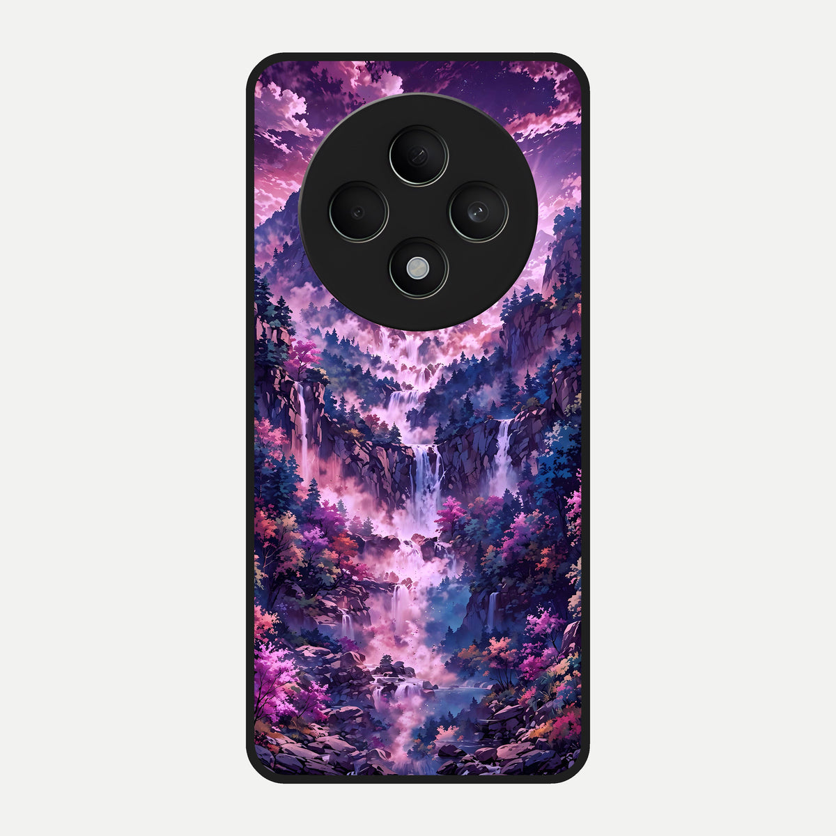  Mystic Cascade Peaks Glass Case For Oppo F27 5G back cover – full design glossy printed glass finish