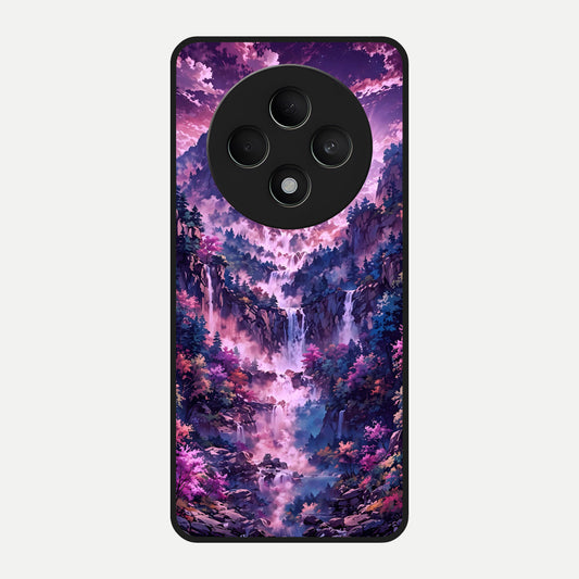  Mystic Cascade Peaks Glass Case For Oppo F27 5G back cover – full design glossy printed glass finish