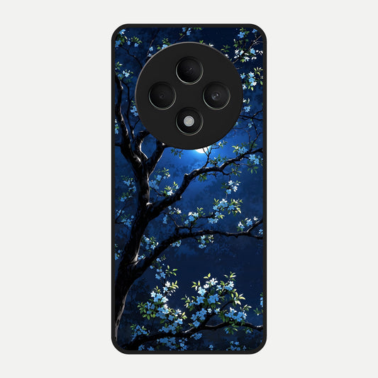  Mystic Floral Night Glass Case For Oppo F27 5G back cover – full design glossy printed glass finish