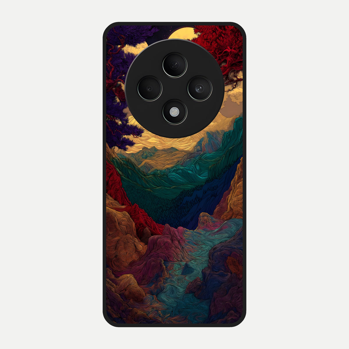  Mystic Valley Light Glass Case For Oppo F27 5G back cover – full design glossy printed glass finish