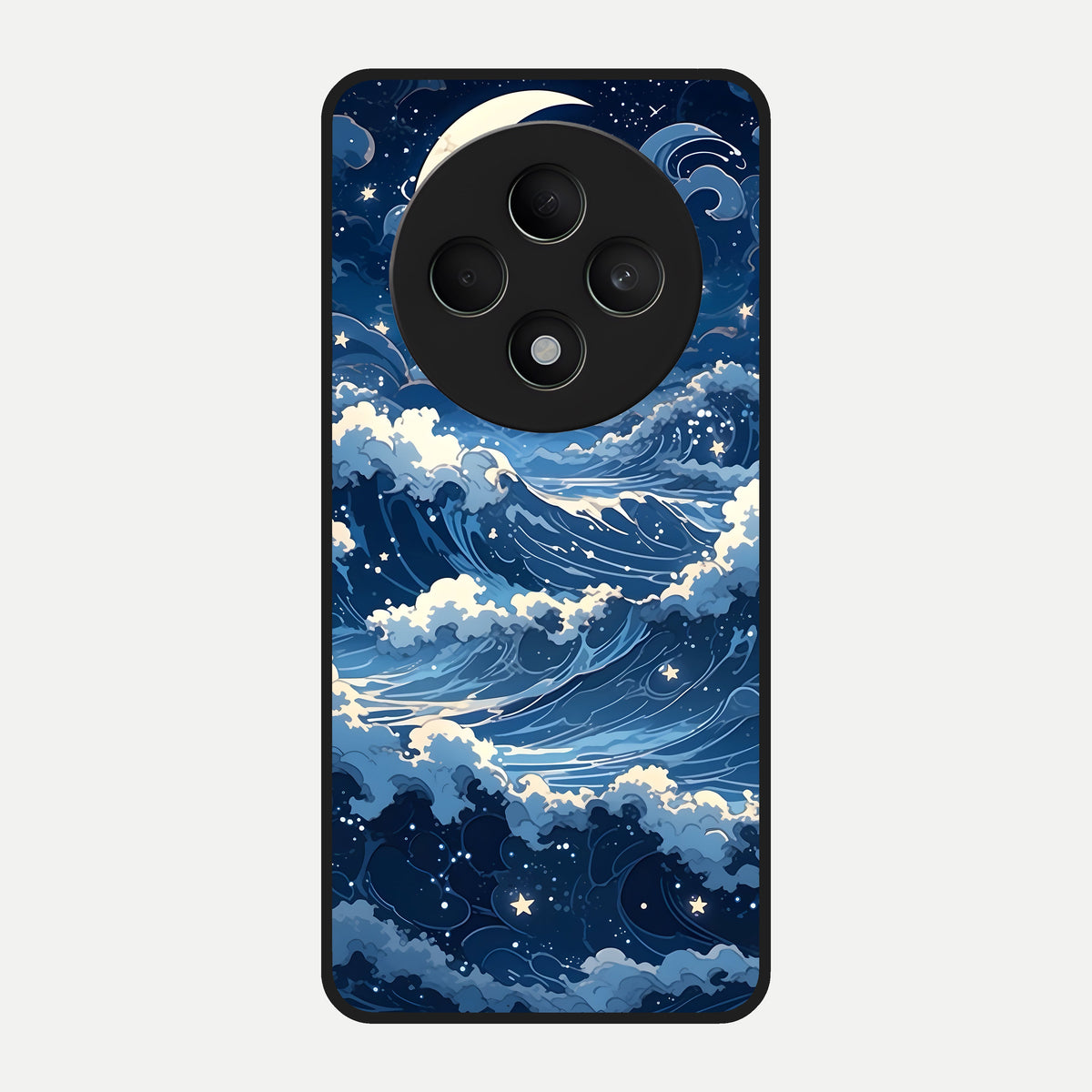  Ocean Moon Waves Glass Case For Oppo F27 5G back cover – full design glossy printed glass finish