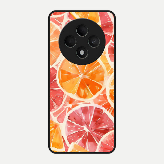  Orange Fruits Pattern Glass Case For Oppo F27 5G back cover – full design glossy printed glass finish