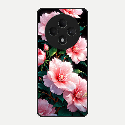 Peach Flower Glass Case For Oppo F27 5G back cover – full design glossy printed glass finish