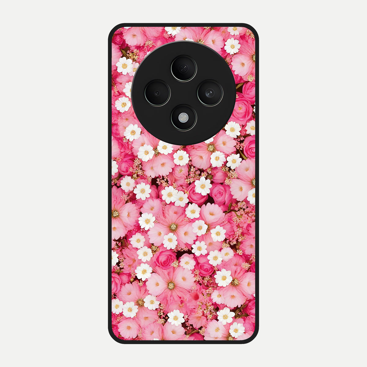 Pink Daisy Bliss Glass Case For Oppo F27 5G back cover – full design glossy printed glass finish