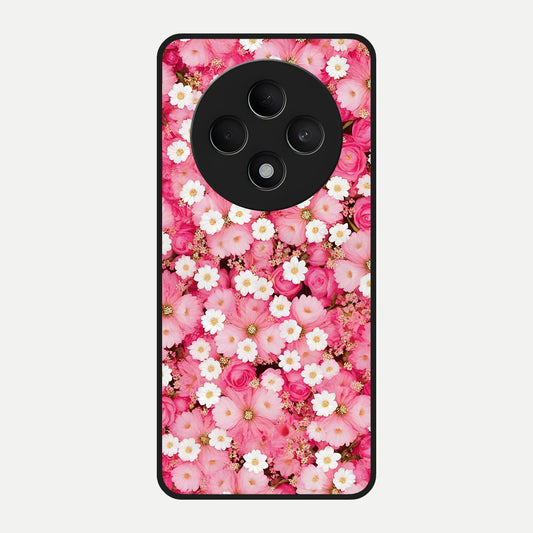  Pink Daisy Bliss Glass Case For Oppo F27 5G back cover – full design glossy printed glass finish
