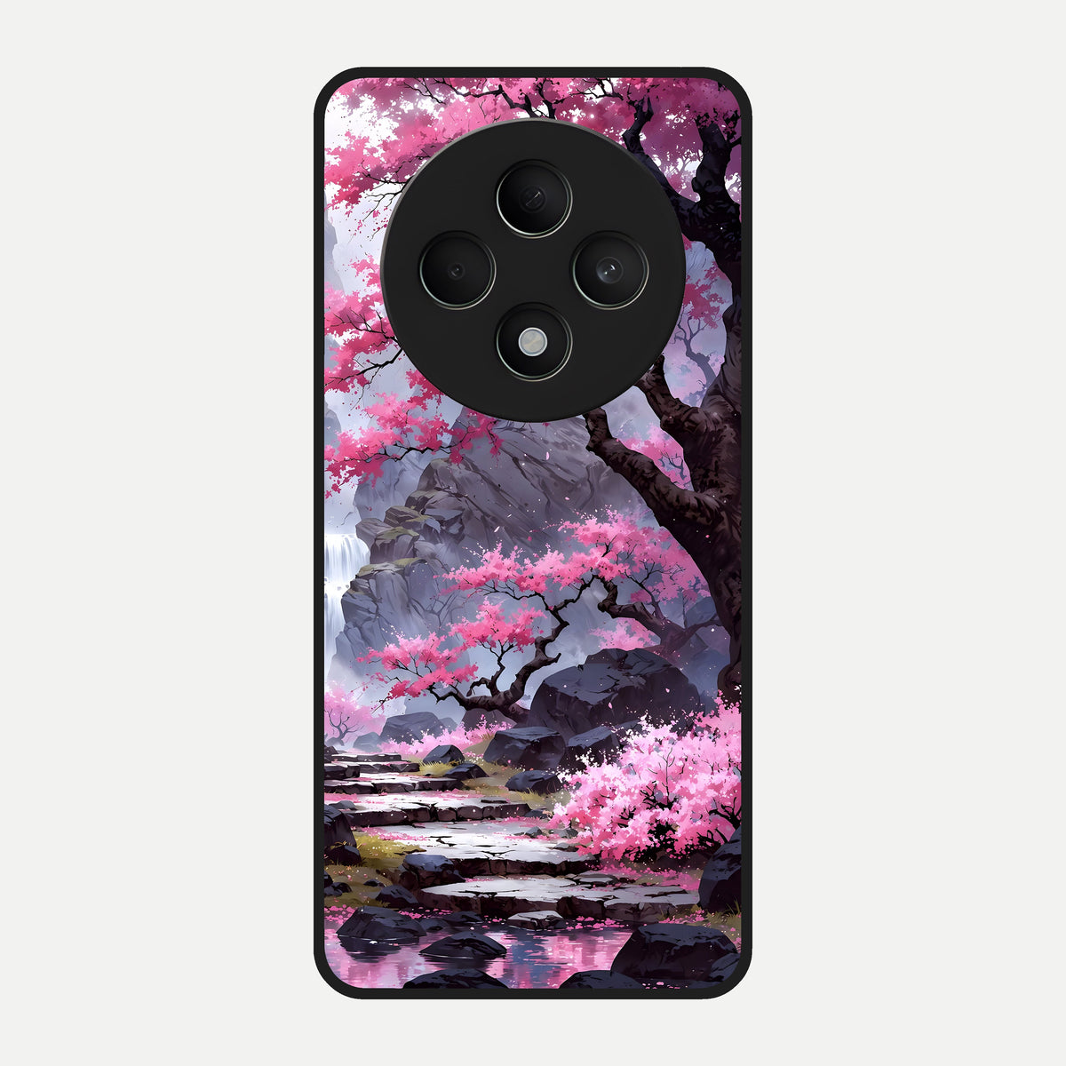  Pink Sunflower Glow Glass Case For Oppo F27 5G back cover – full design glossy printed glass finish