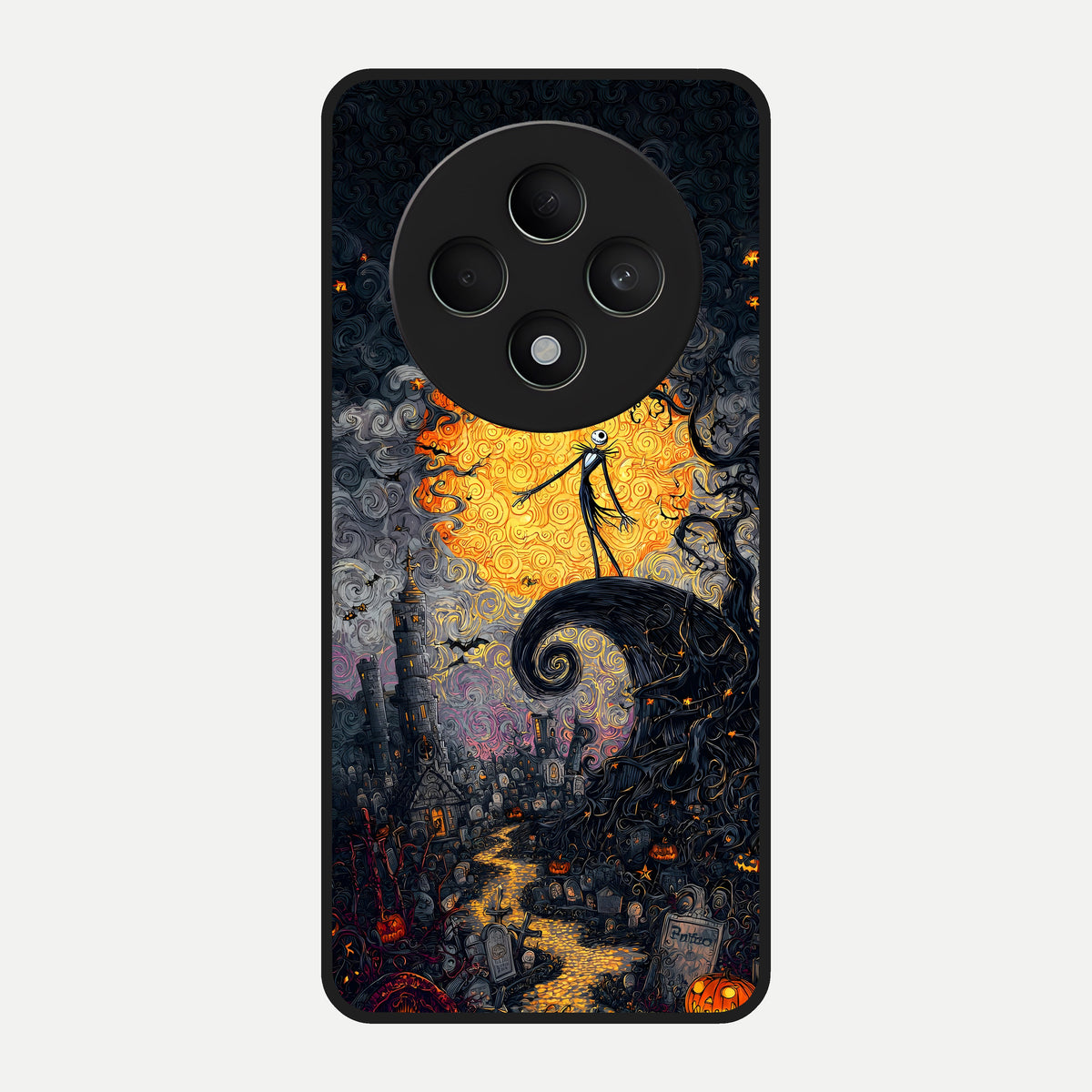  Pumpkin Moonlight Tale Glass Case For Oppo F27 5G back cover – full design glossy printed glass finish