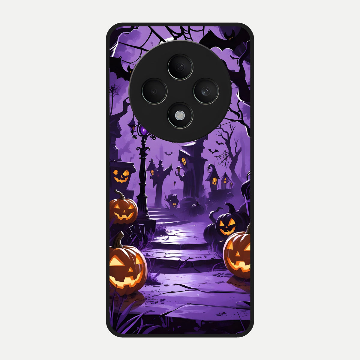  Pumpkin Patch Halloween Glass Case For Oppo F27 5G back cover – full design glossy printed glass finish