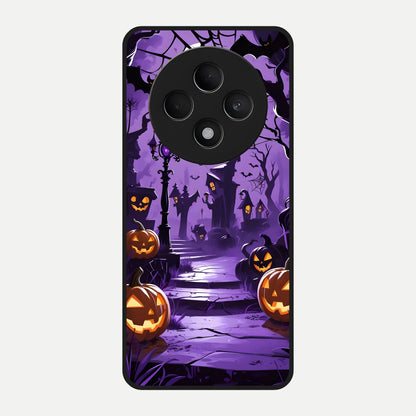  Pumpkin Patch Halloween Glass Case For Oppo F27 5G back cover – full design glossy printed glass finish