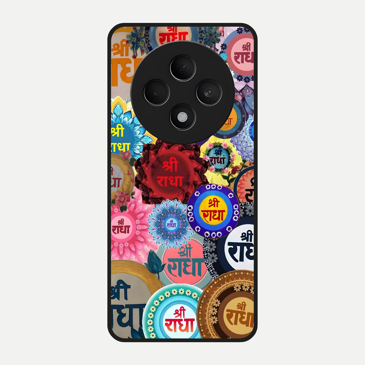  Radha Divine Bloom Glass Case For Oppo F27 5G back cover – full design glossy printed glass finish