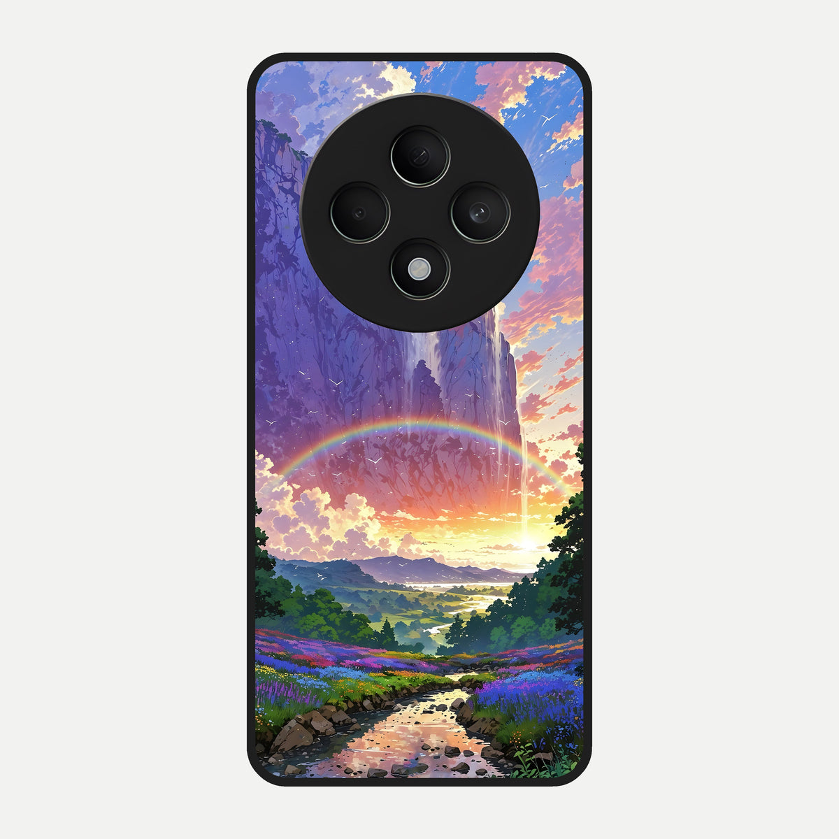 Rainbow Valley Dream Glass Case For Oppo F27 5G back cover – full design glossy printed glass finish