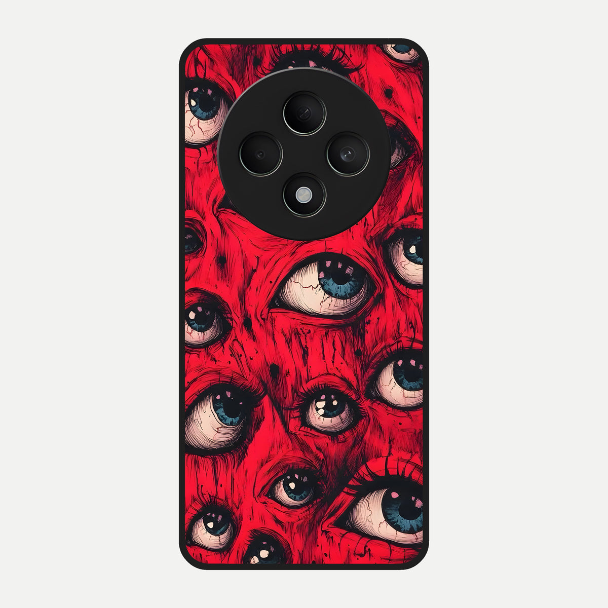  Red Eyes Pattern Glass Case For Oppo F27 5G back cover – full design glossy printed glass finish