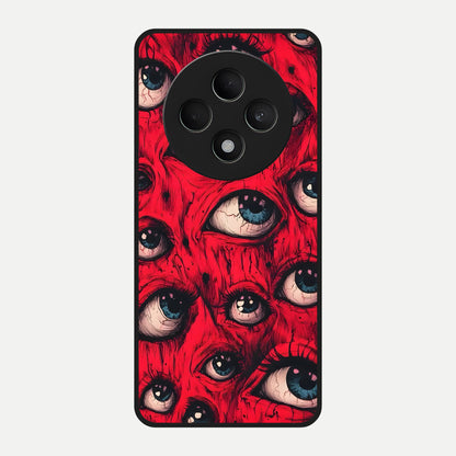  Red Eyes Pattern Glass Case For Oppo F27 5G back cover – full design glossy printed glass finish