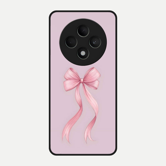  Soft Blush Bow Glass Case For Oppo F27 5G back cover – full design glossy printed glass finish