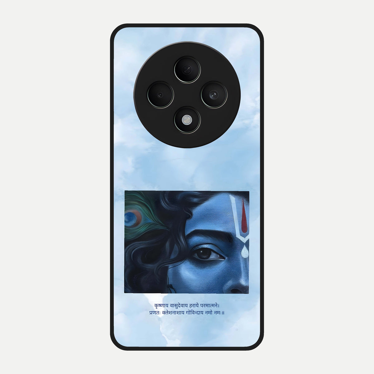  Spiritual Krishna Glass Case For Oppo F27 5G back cover – full design glossy printed glass finish
