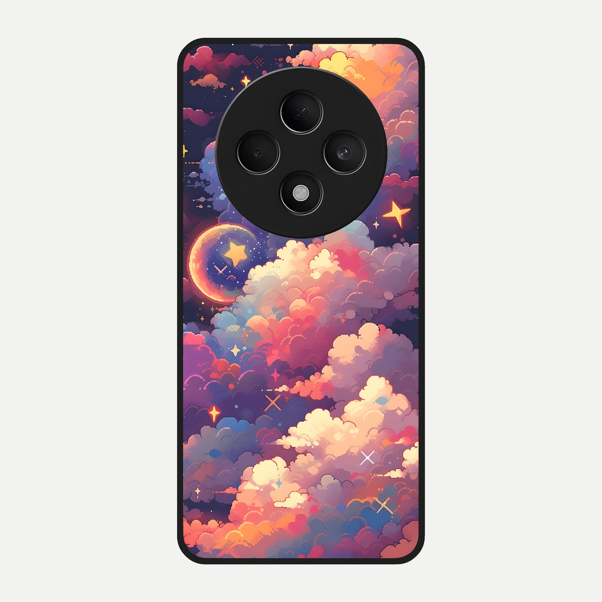  Starlit Dream Clouds Glass Case For Oppo F27 5G back cover – full design glossy printed glass finish