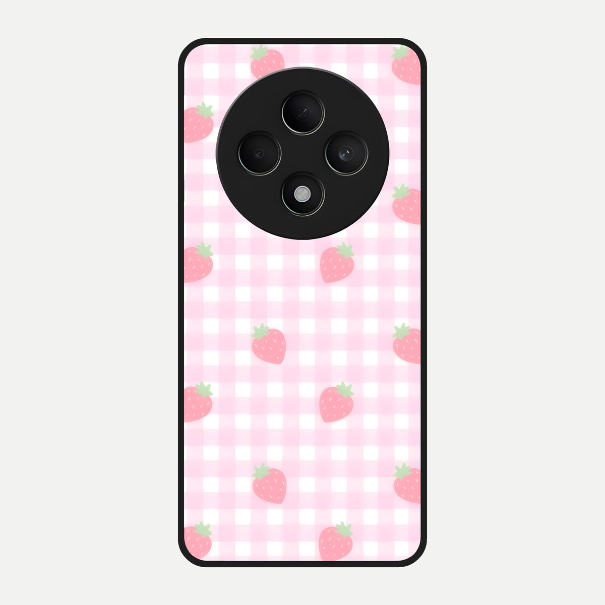  Strawberry Picnic Love Glass Case For Oppo F27 5G back cover – full design glossy printed glass finish