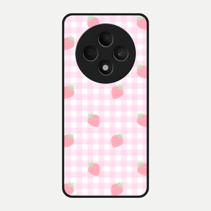  Strawberry Picnic Love Glass Case For Oppo F27 5G back cover – full design glossy printed glass finish