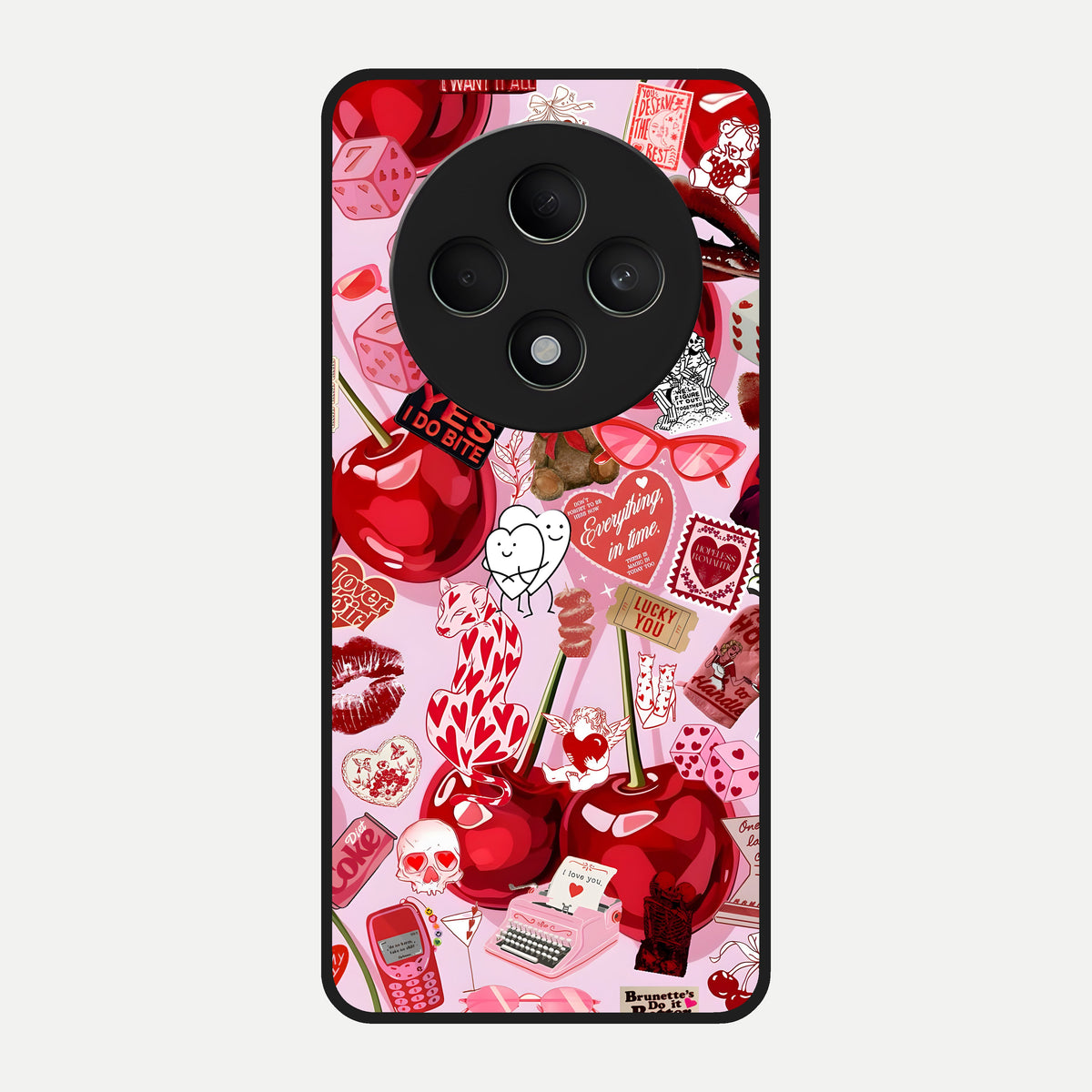  Sweet Cherry Chaos Glass Case For Oppo F27 5G back cover – full design glossy printed glass finish
