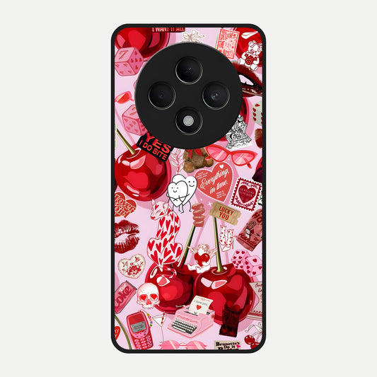  Sweet Cherry Chaos Glass Case For Oppo F27 5G back cover – full design glossy printed glass finish