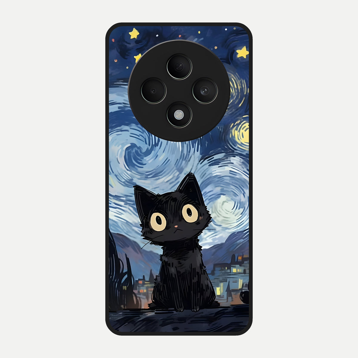 Van Gogh Cat Glass Case For Oppo F27 5G back cover – full design glossy printed glass finish