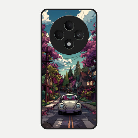  Vintage Street Drive Glass Case For Oppo F27 5G back cover – full design glossy printed glass finish
