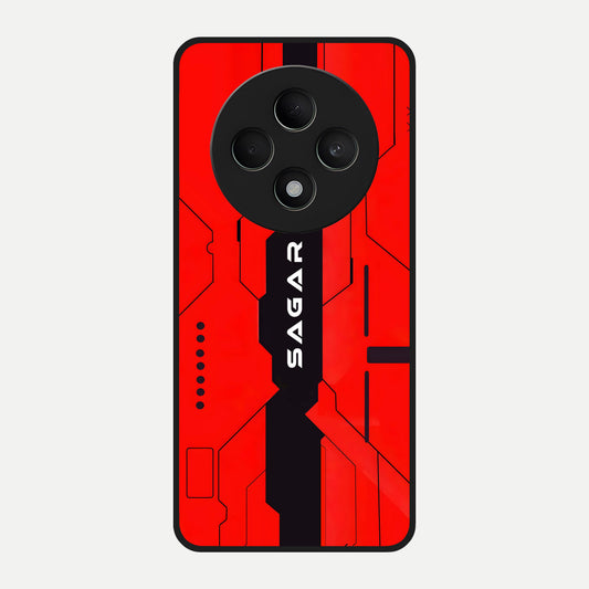 Voltage Rise CYBERPUNK Custom Name Glass Case For Oppo F27 5G back cover – personalized glossy printed glass finish