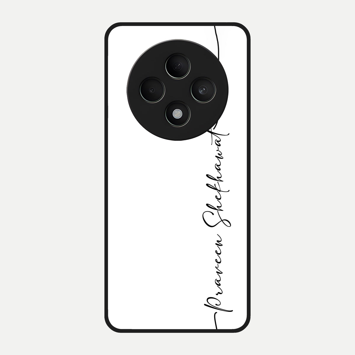  White Tune Custom Name Glass Case For Oppo F27 5G back cover – personalized glossy printed glass finish