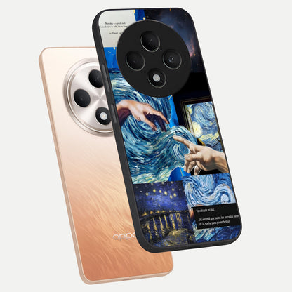  Aesthetic Vando Hands phone case For Oppo F27 5G showing premium glass back cover with detailed artwork