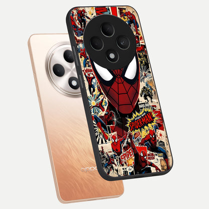  Aesthetic Wonder Spider phone case For Oppo F27 5G showing premium glass back cover with detailed artwork
