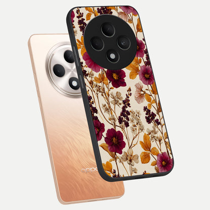  Autumn Wine Bloom phone case For Oppo F27 5G showing premium glass back cover with detailed artwork