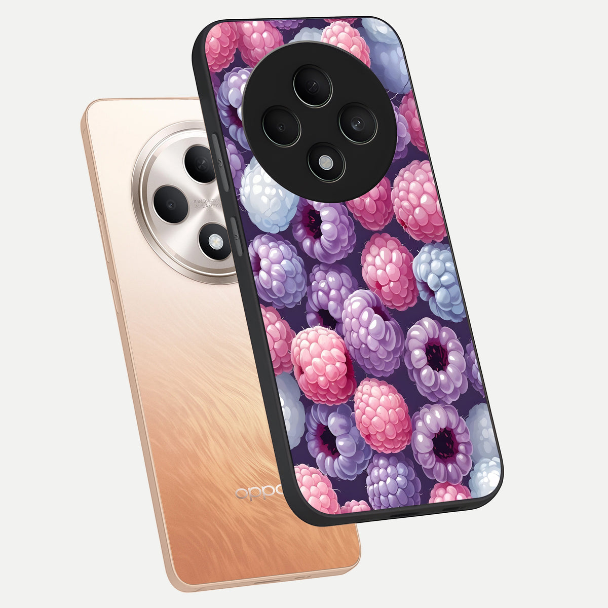  Berry Candy Pop phone case For Oppo F27 5G showing premium glass back cover with detailed artwork