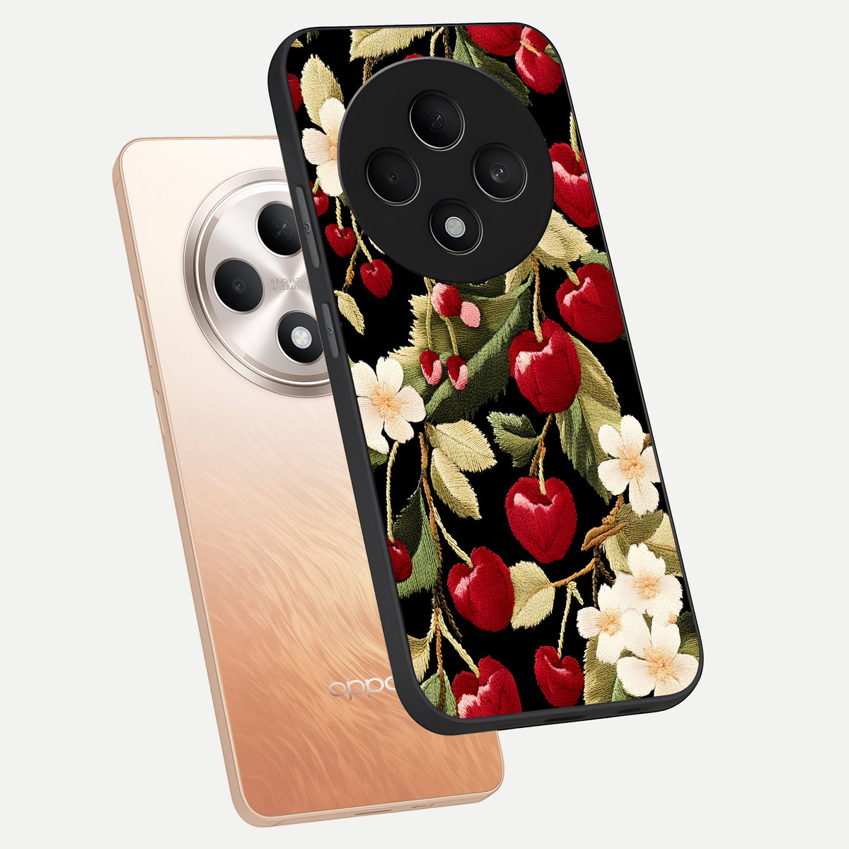 Blooming Spendor Bird phone case For Oppo F27 5G showing premium glass back cover with detailed artwork