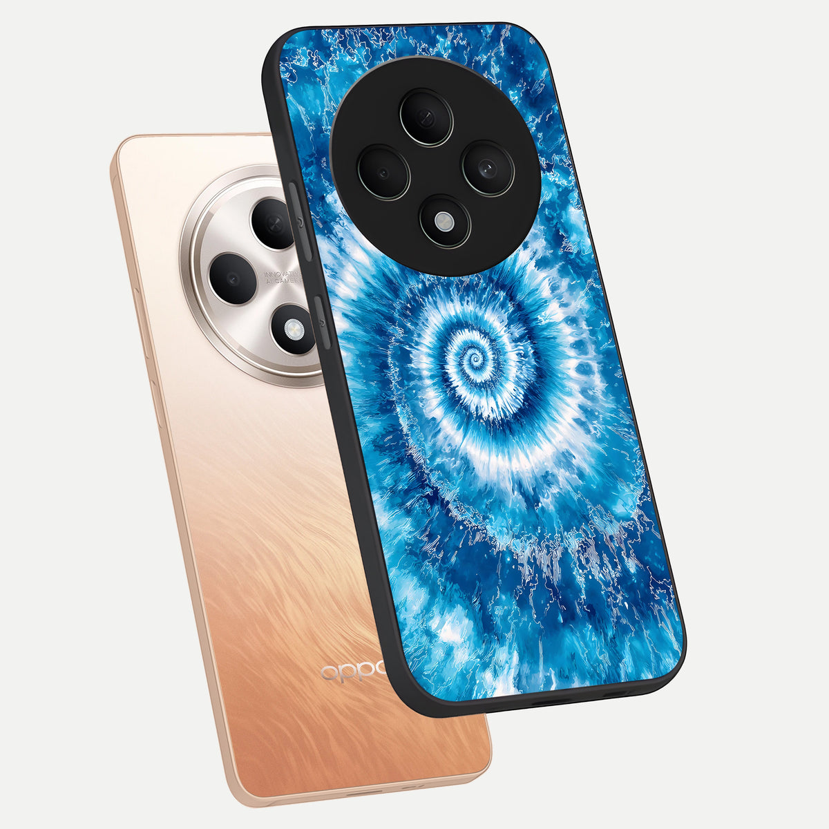 Blue Galaxy Wave phone case For Oppo F27 5G showing premium glass back cover with detailed artwork